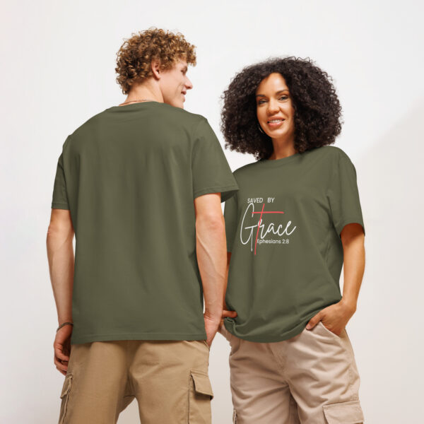 Unisex organic ribbed neck t-shirt - Image 8