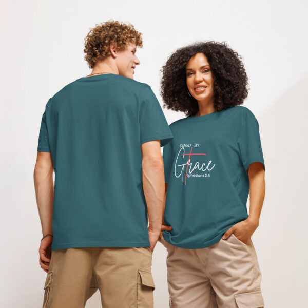 Unisex organic ribbed neck t-shirt - Image 7